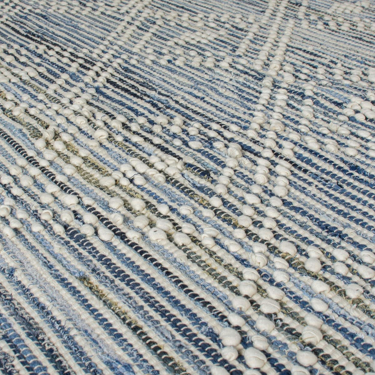 LISY - Tapis en coton en Coton Bleu 120x170 cm