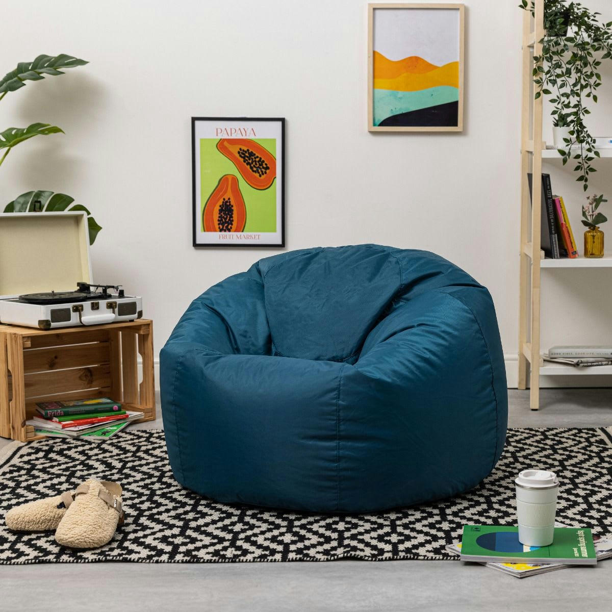 - Pouf extérieur bleu canard