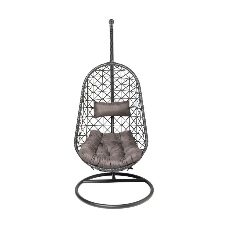 Hangstoel Mallorca met standaard - zwart - 125x83x67 cm