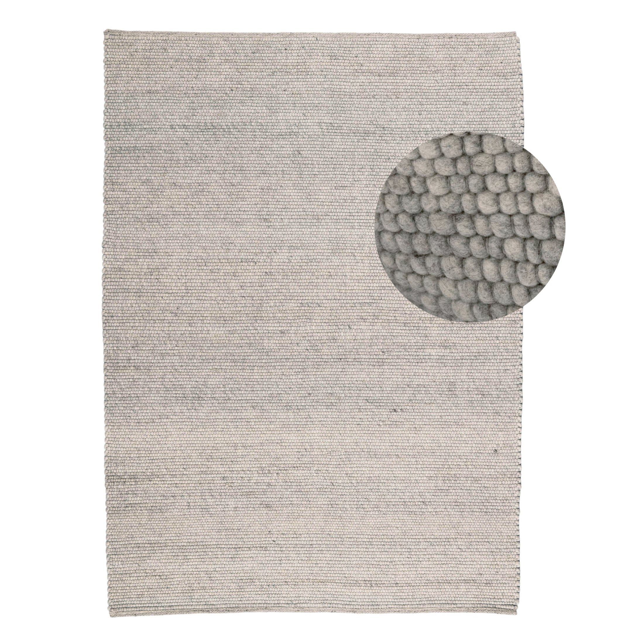 by fonQ Dots Wollen Vloerkleed 160 x 230 cm - Lichtgrijs