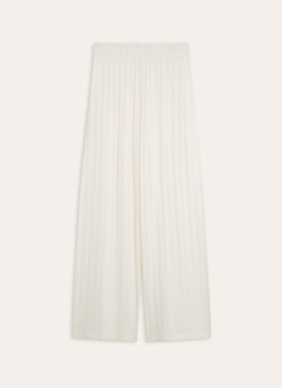 PANTALON DROIT ET LARGE EN MAILLE DOUCE GRIS