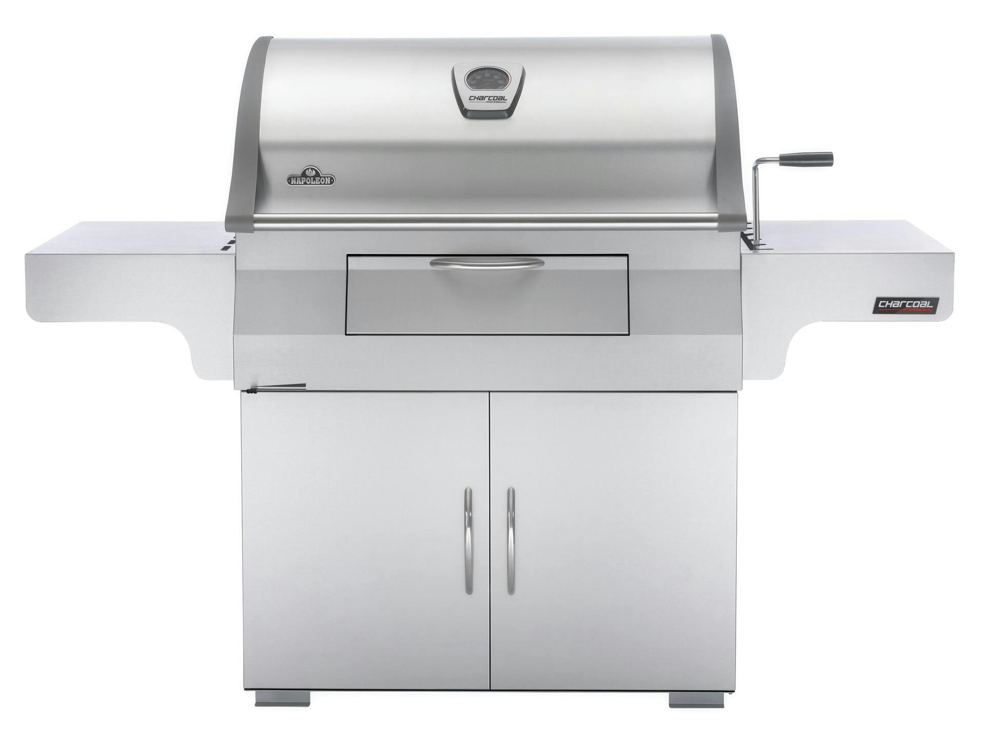 Napoleon PRO605CSS Professional Stainless Steel Charcoal BBQ Grill, Full Size Cart Model Charcoal BBQ