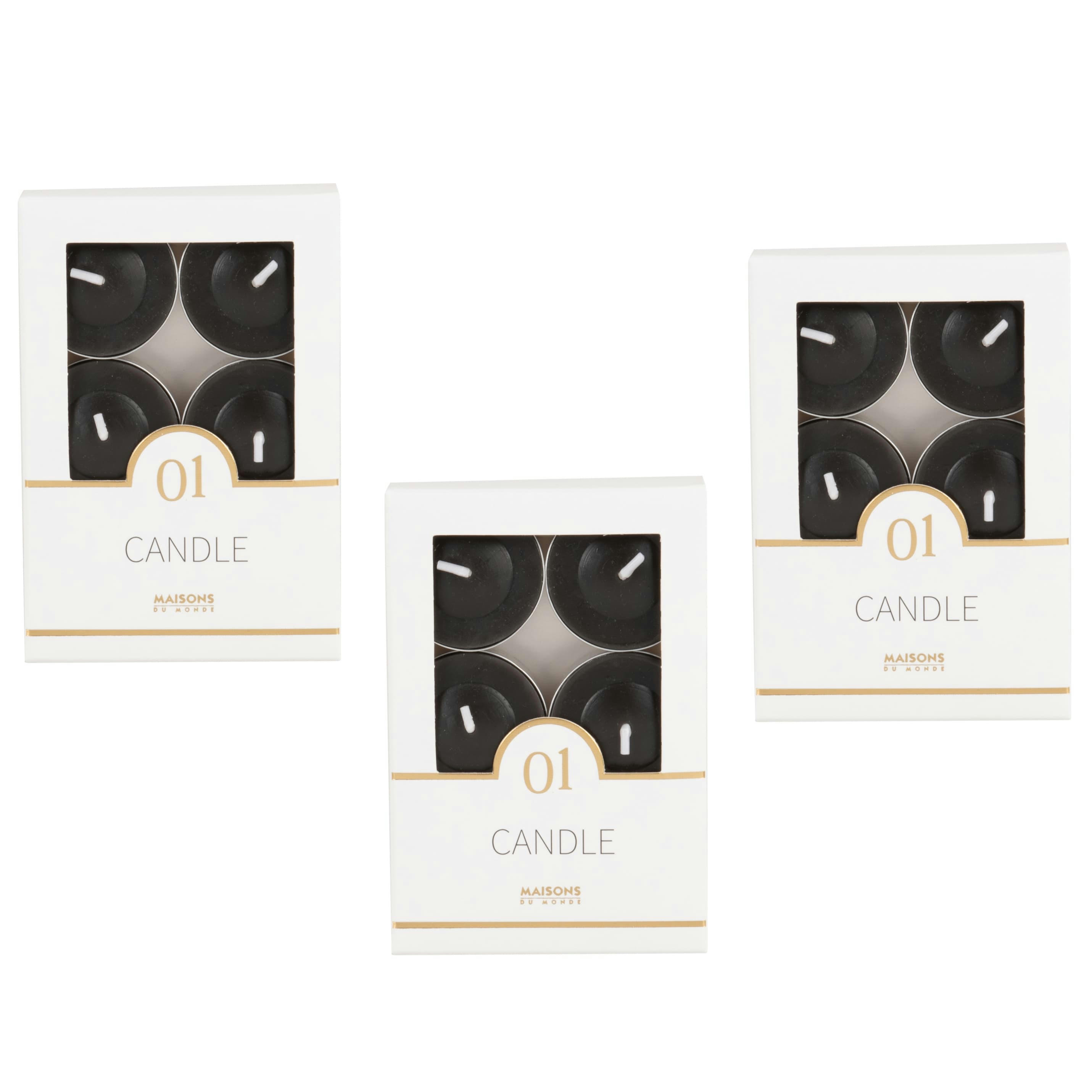 COLORAMA - Bougies chauffe-plat gris foncé (x6)