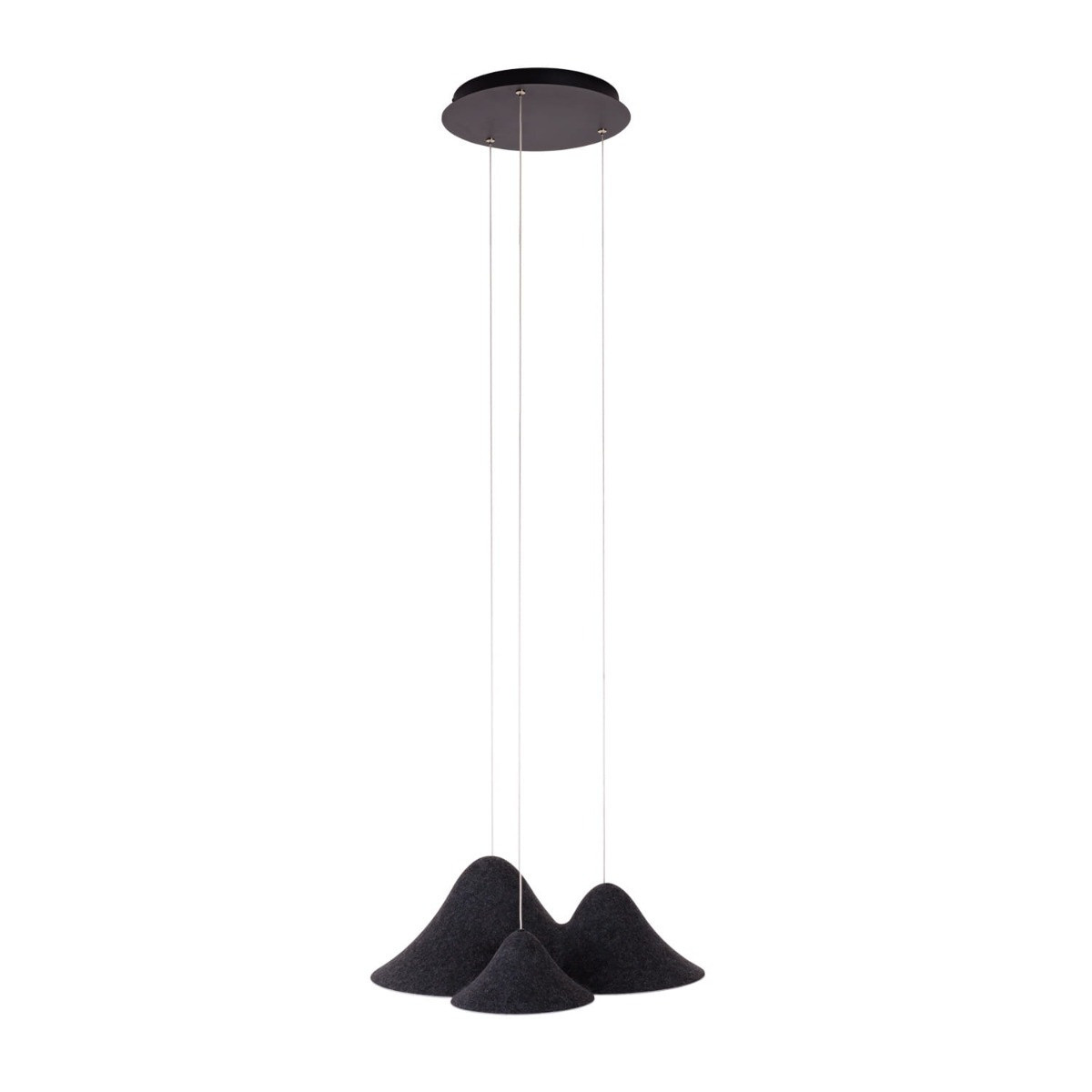 Lampa wisząca BELLMOND czarno-szara LED 3x21W Ciepła biel 1058lm Maxlight