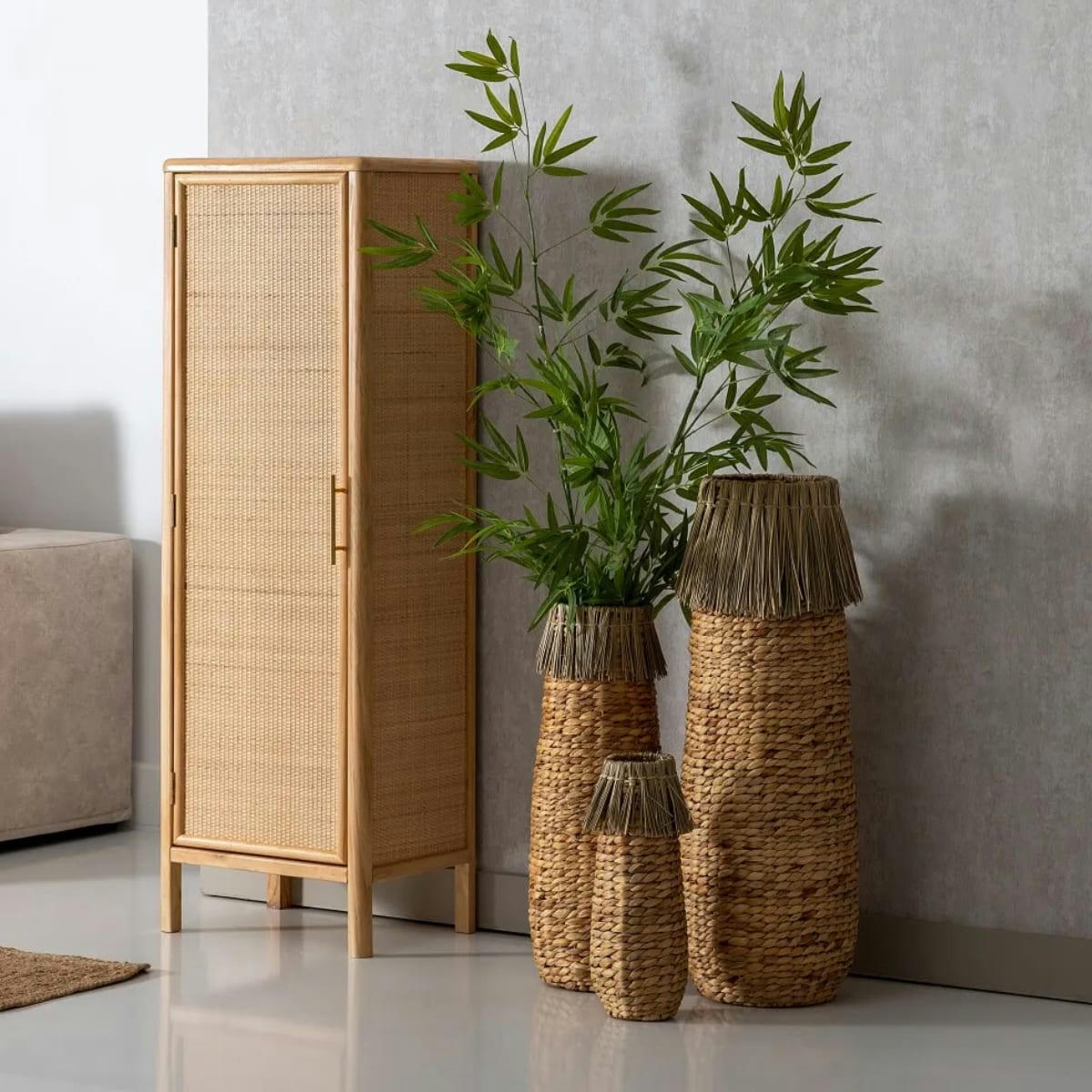 - Grand vase en fibre naturelle 39 cm