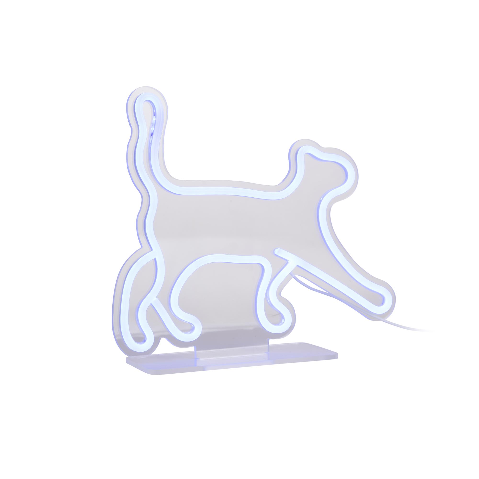 Leitmotiv tafellamp Walking Cat - blauw - 27x27x31cm