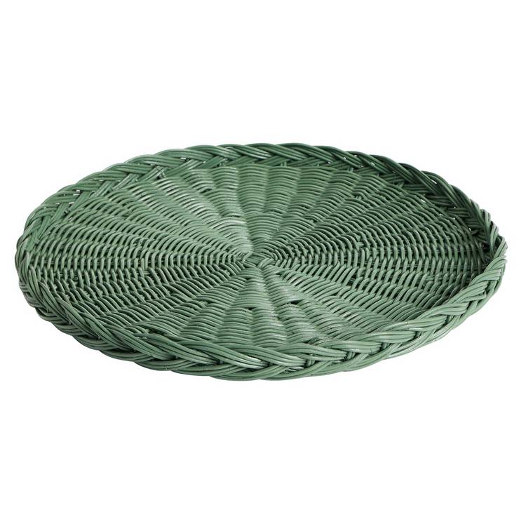 Habitat Handwoven Rattan Decorative Tray - Green