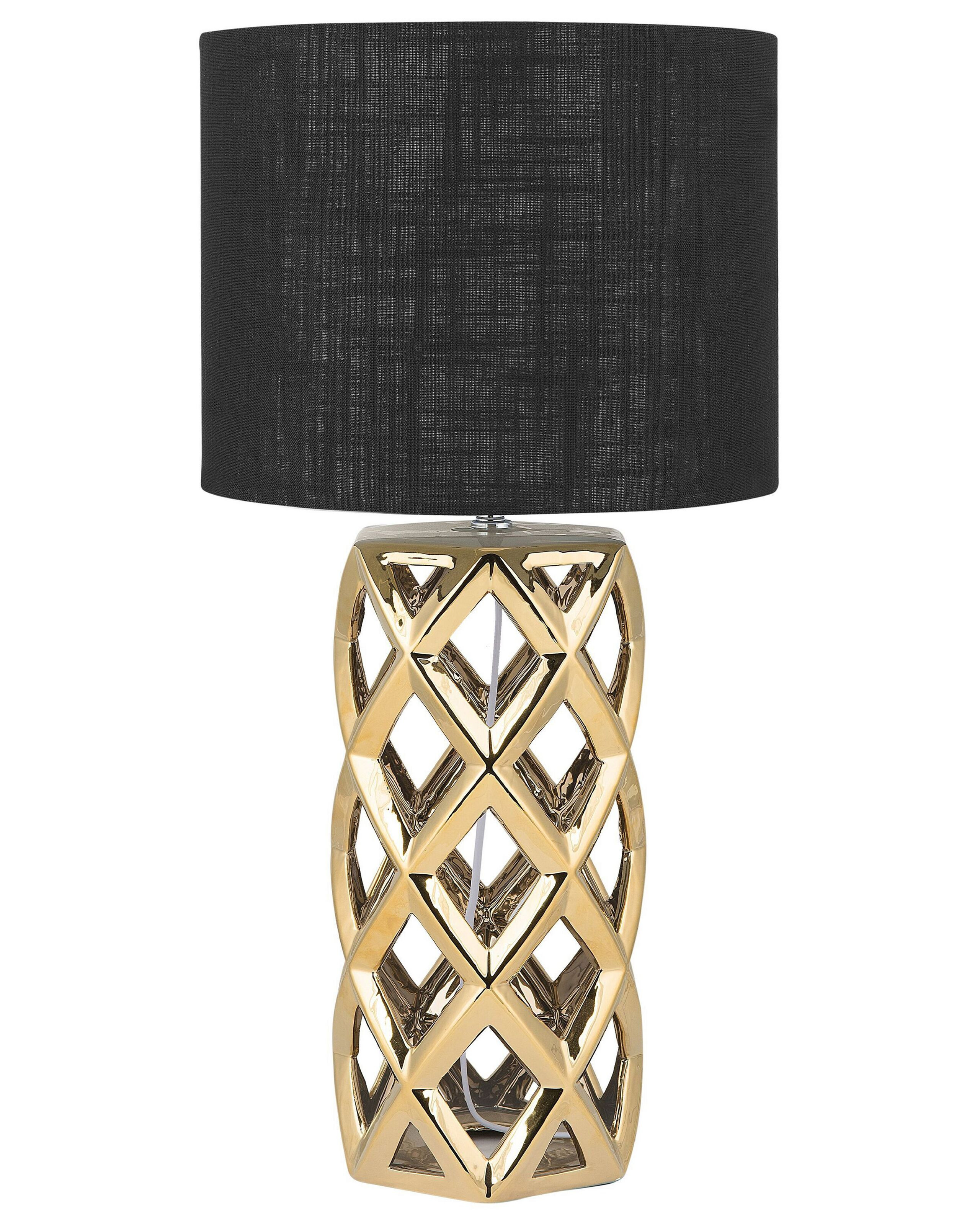 Lampa stołowa złota ceramiczna 71 cm