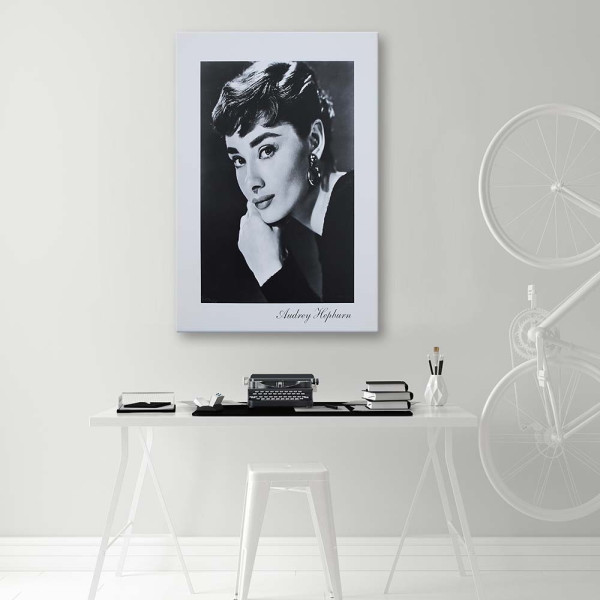 Feeby Obraz Audrey Hepburn portret czarno biały 40x60