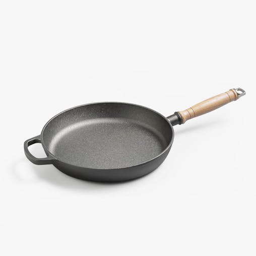 SOGA 27cm Round Cast Iron Frying Pan Skillet Steak Sizzle Platter with Helper Handle