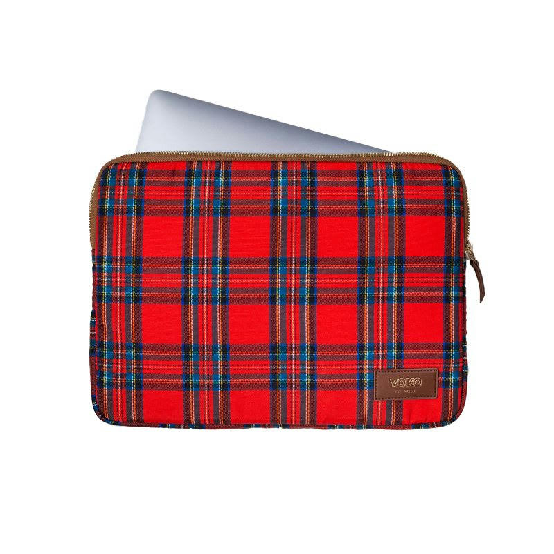 TARTAN - Housse d'ordinateur 13 & 14 pouces Tartan RPET Rouge
