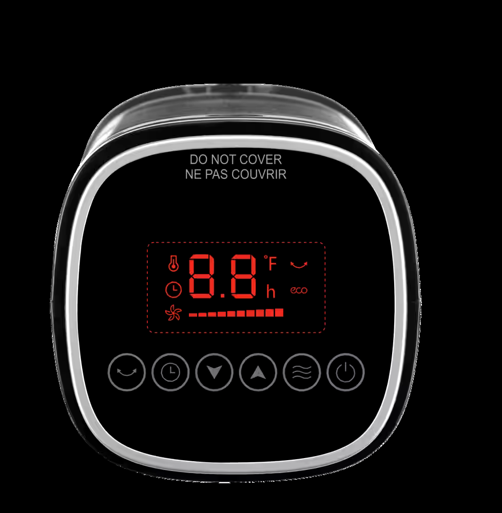 NOMA Tower Ceramic Space Fan Heater w/Remote Control & Thermostat, 1500W, Black, 23-in