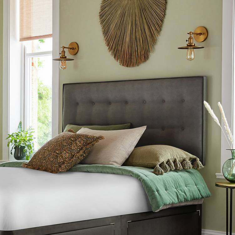 Silentnight Hayez Fabric Double Headboard - Charcoal