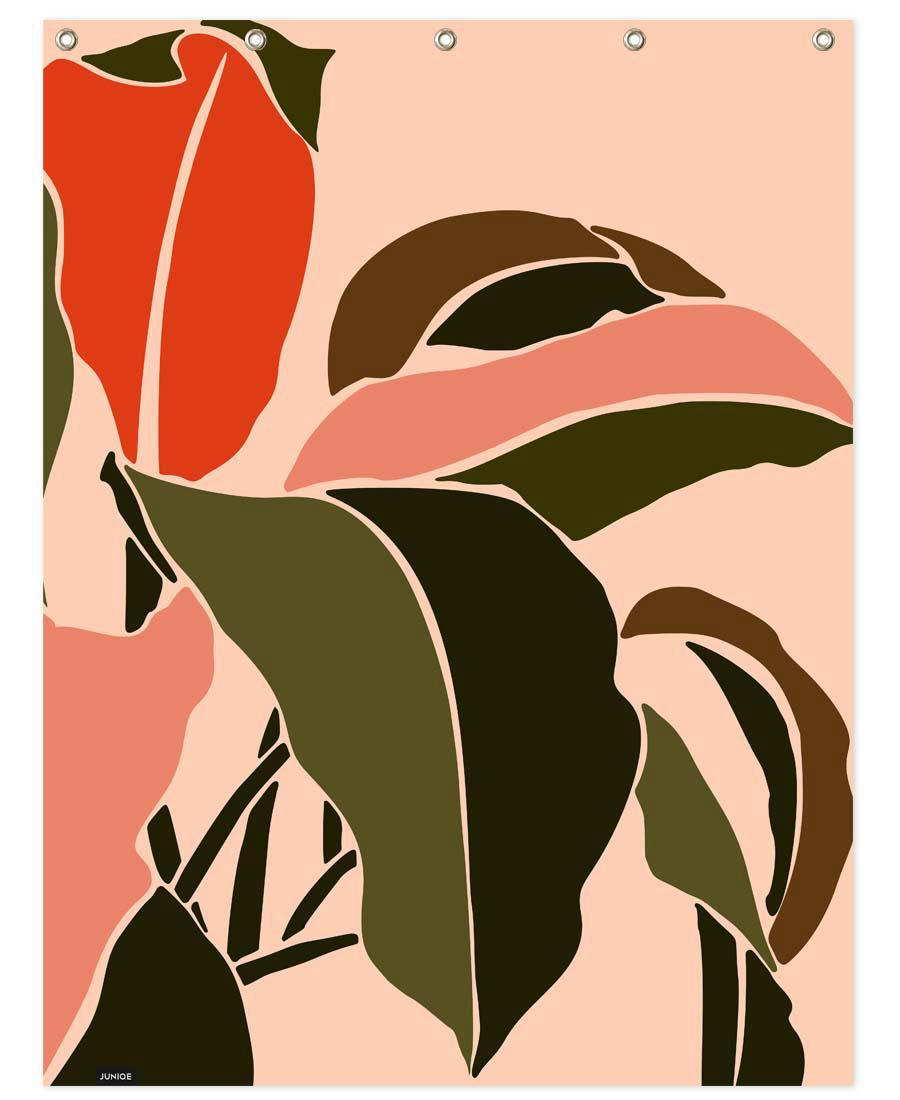 PLANT - Rideau de douche en polyester en vert &  150x200