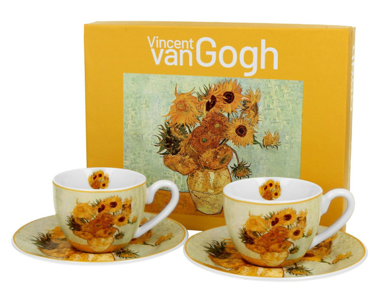 Zestaw 2 filiżanek espresso Van Gogh Sunflowers 90 mldo Kawy Herbaty