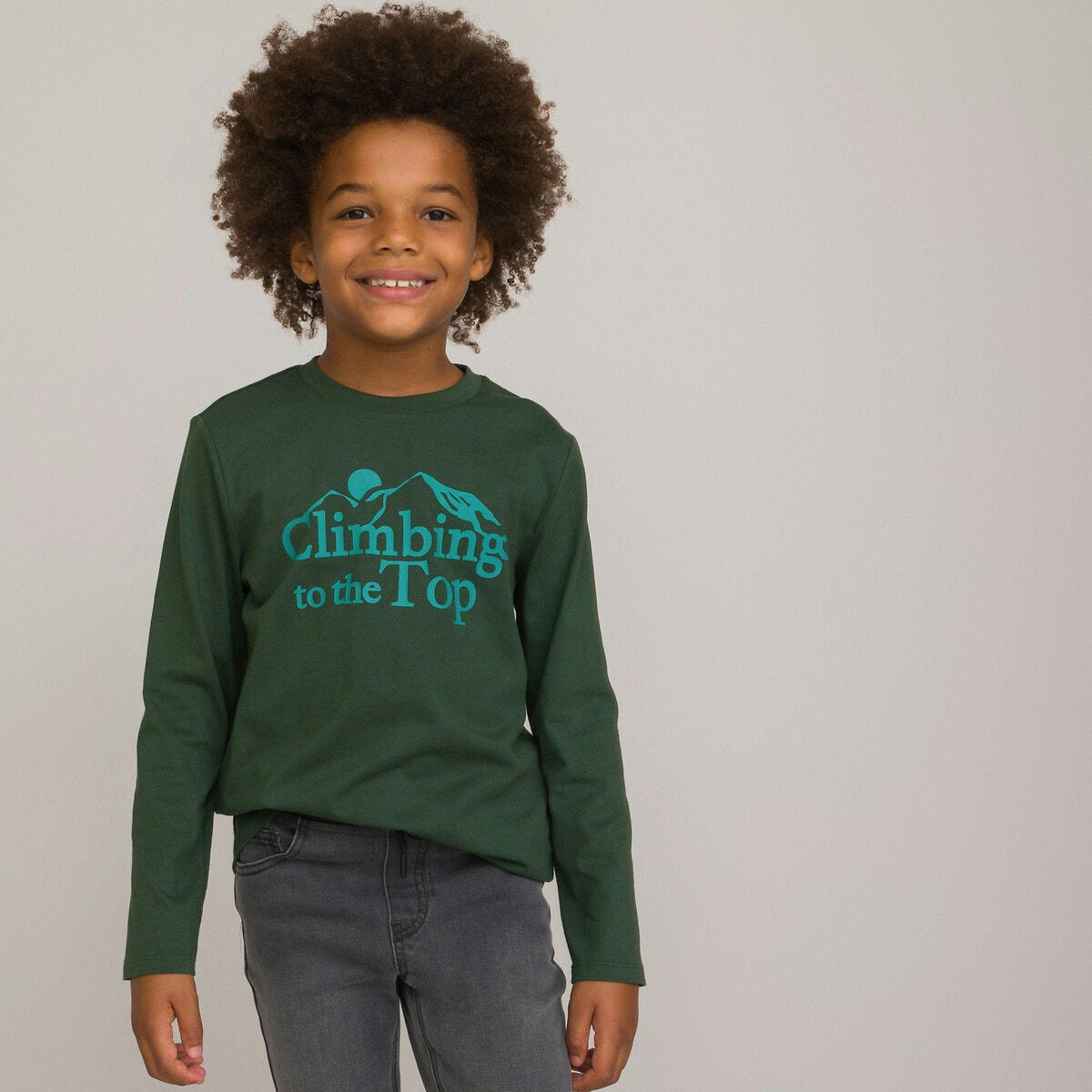 T-shirt manches longues, motif montagne