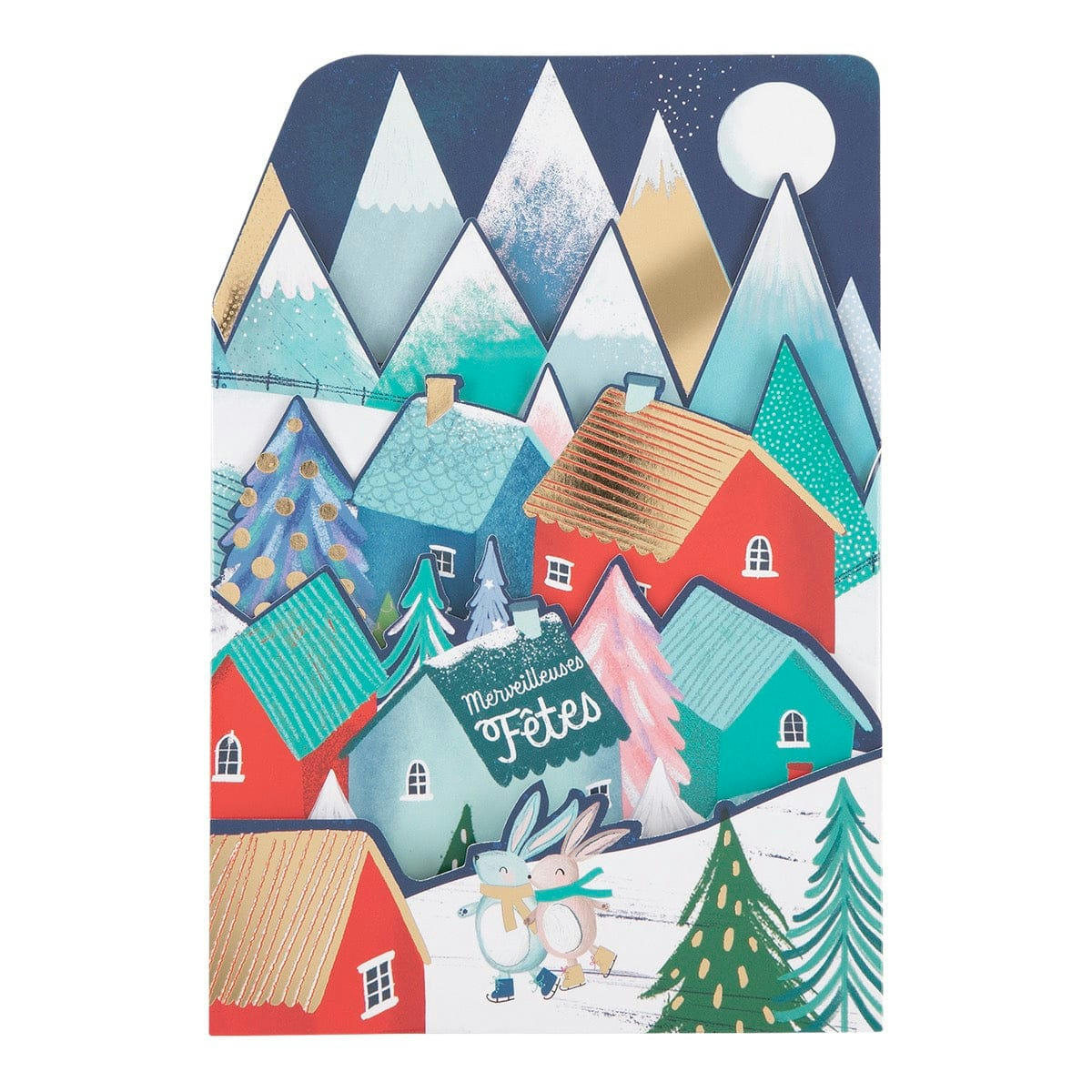 - Carte De Vœux Accordéon - Patinoire De Noël