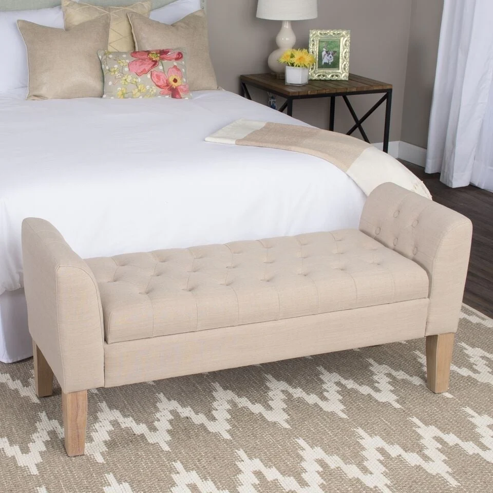 Copper Grove Chugach Tufted Storage Bench Settee Sand Dune