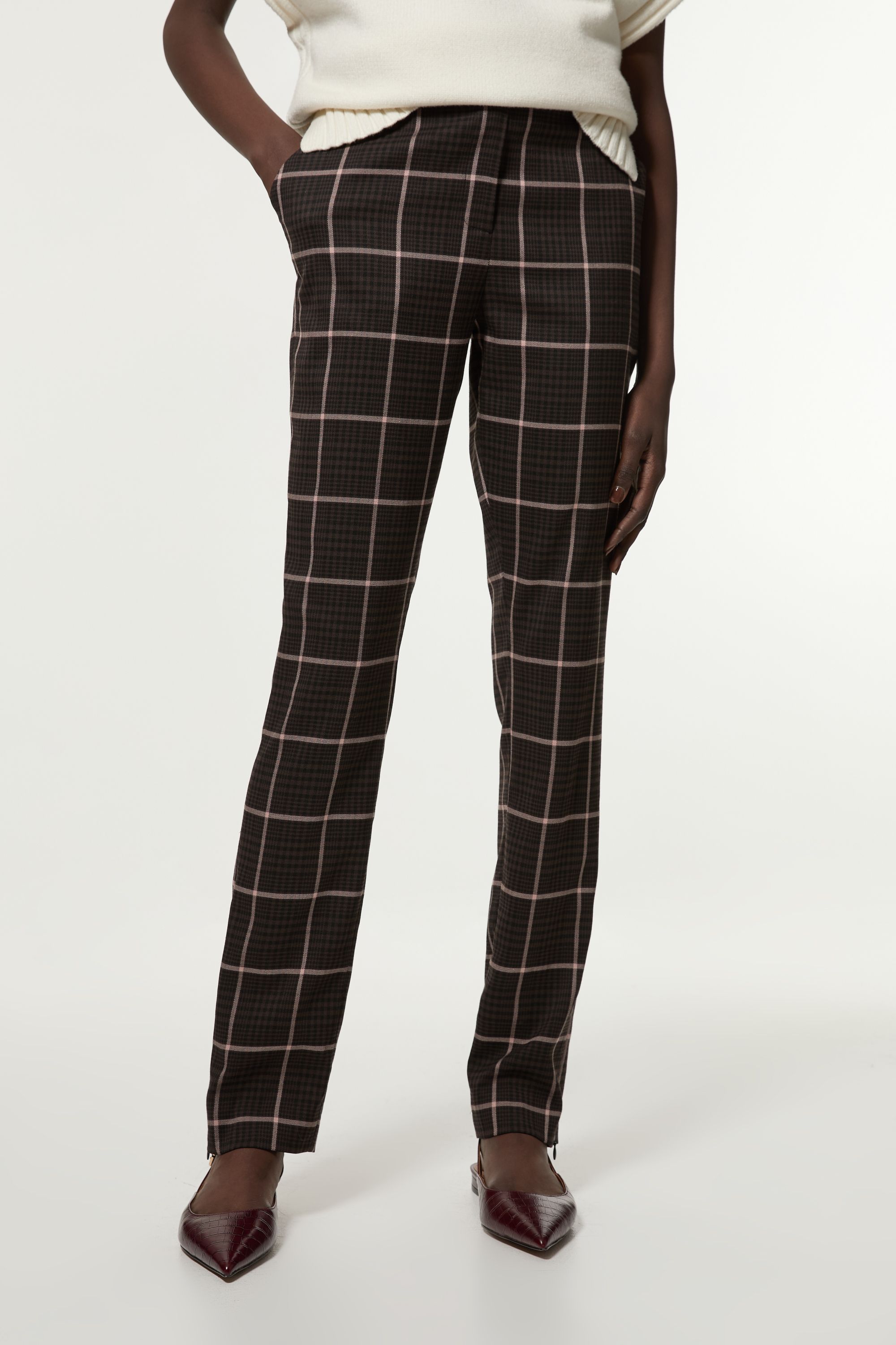 KarenMillen Tall Check Straight Leg Tailored Trouser