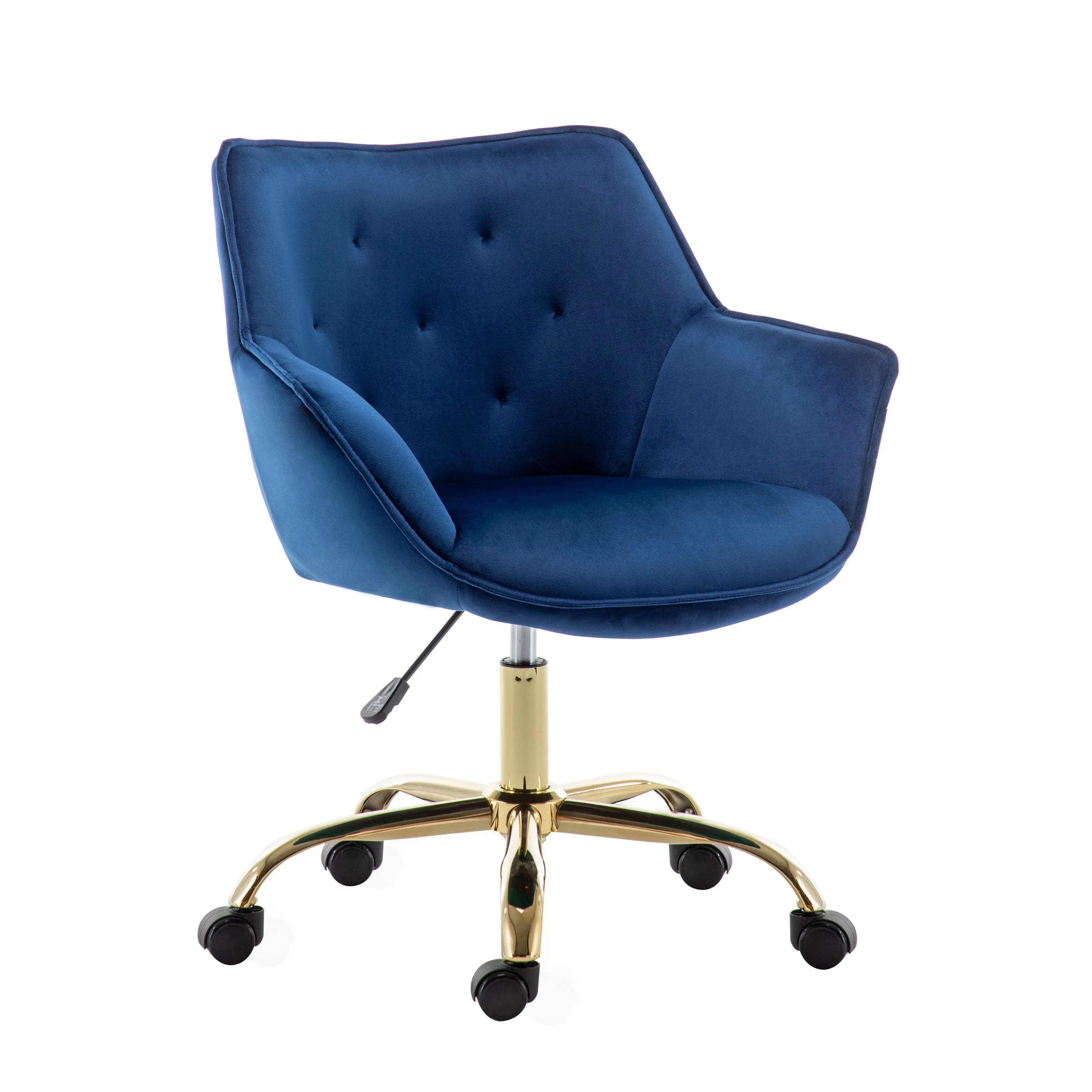 Porthos Home Ula Velvet Office Chair with Arms, Adjustable Swivel Seat