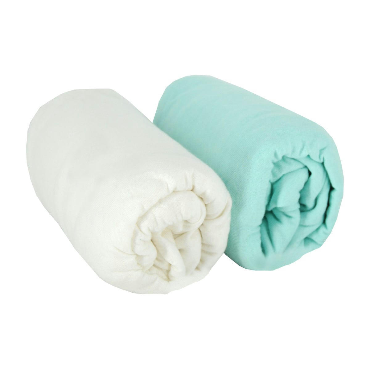 - Lot de 2 draps housse bébé en coton bleu et blanc 60x120 cm