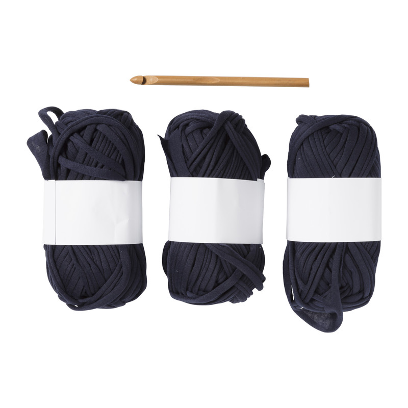 DIY mandje - donker blauw - 15x12 cm