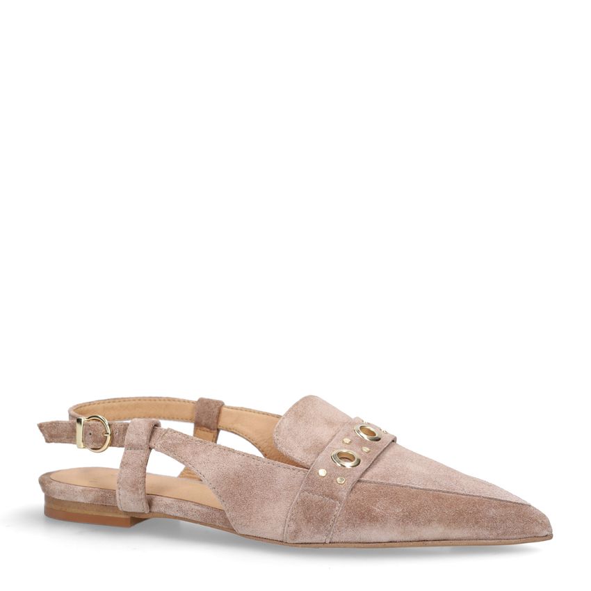 Manfield Taupe suède slingbacks