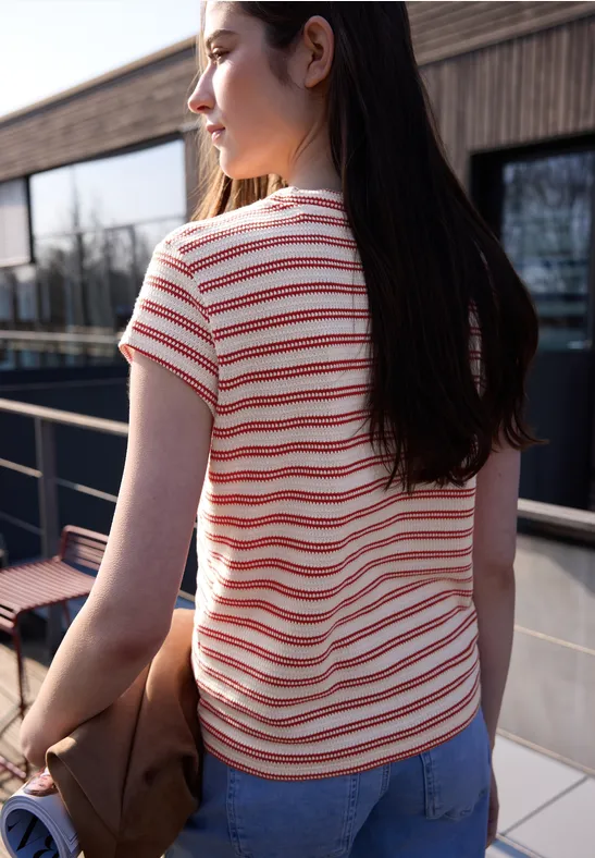 Kurzarm T-Shirt mit Struktur