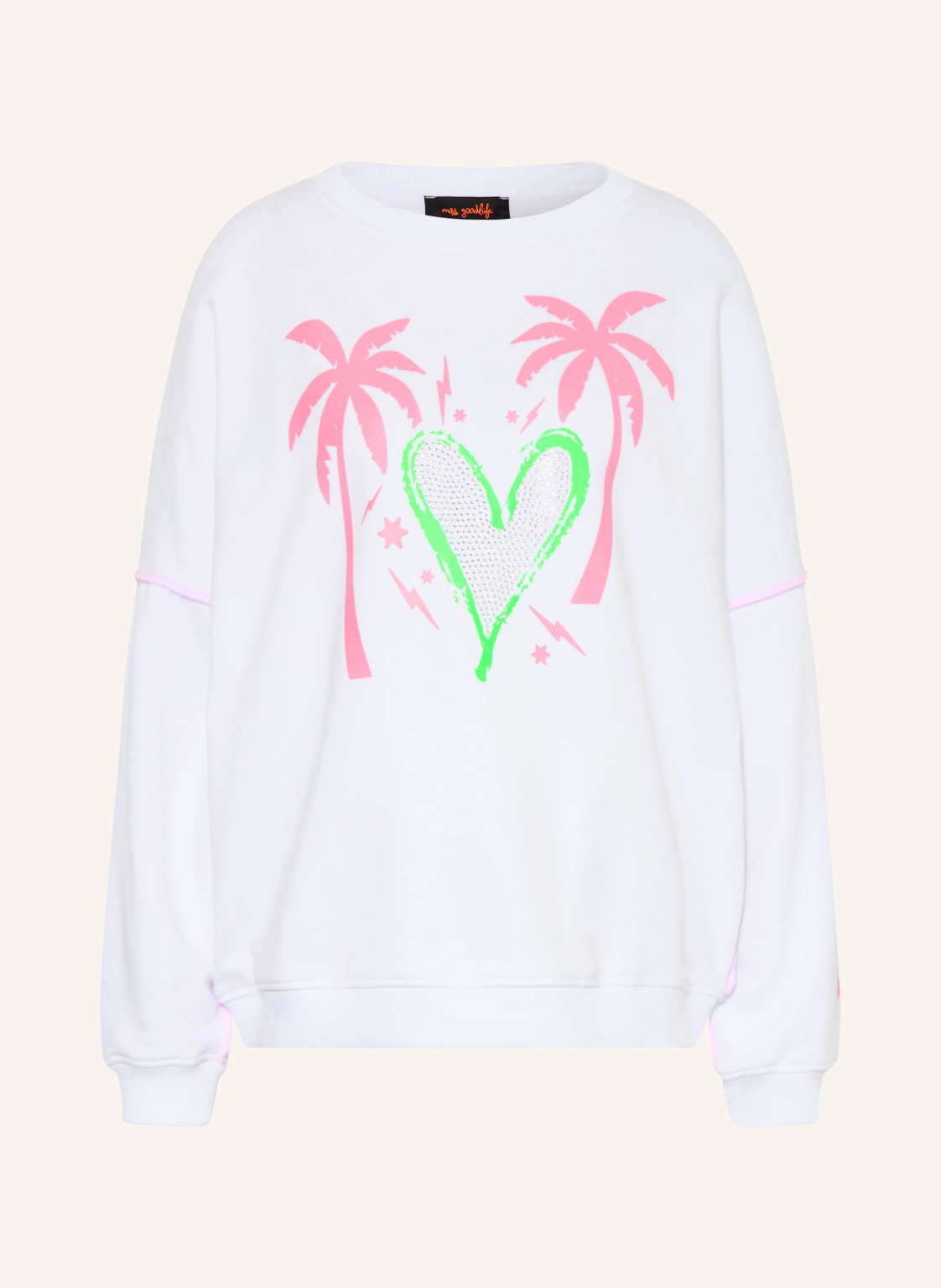 miss goodlife Oversized-Sweatshirt mit Schmucksteinen