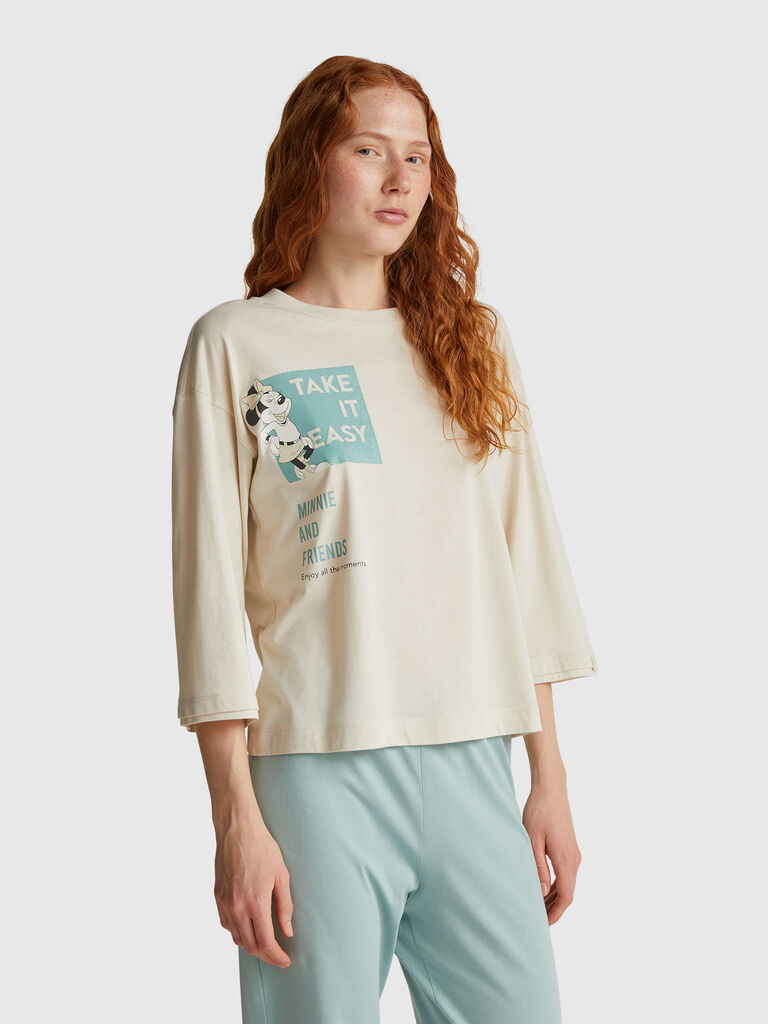 Top with slogan and &copy;Disney Minnie print