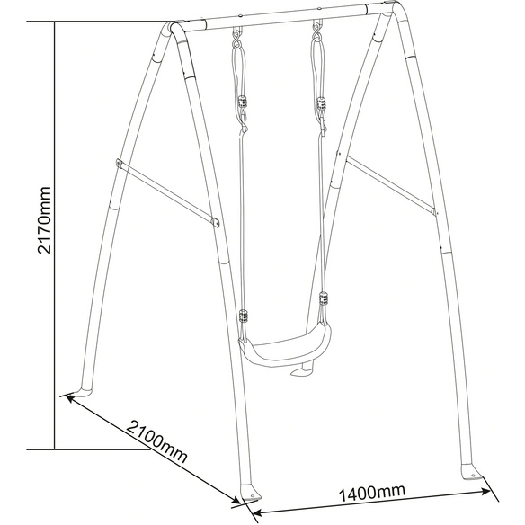 Einzelschaukel, metall, Höhe: 217 cm, Belastung (max.): 50 kg