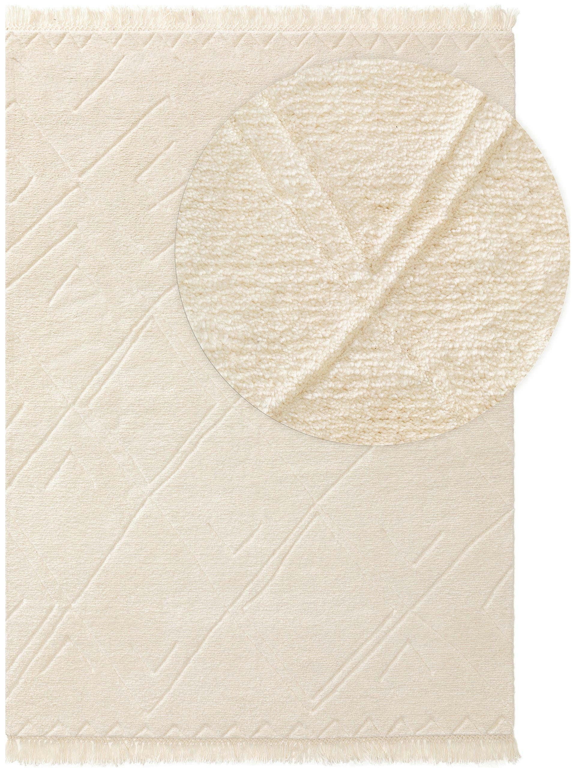 MAROC - Tapis de laine ivory 160x230