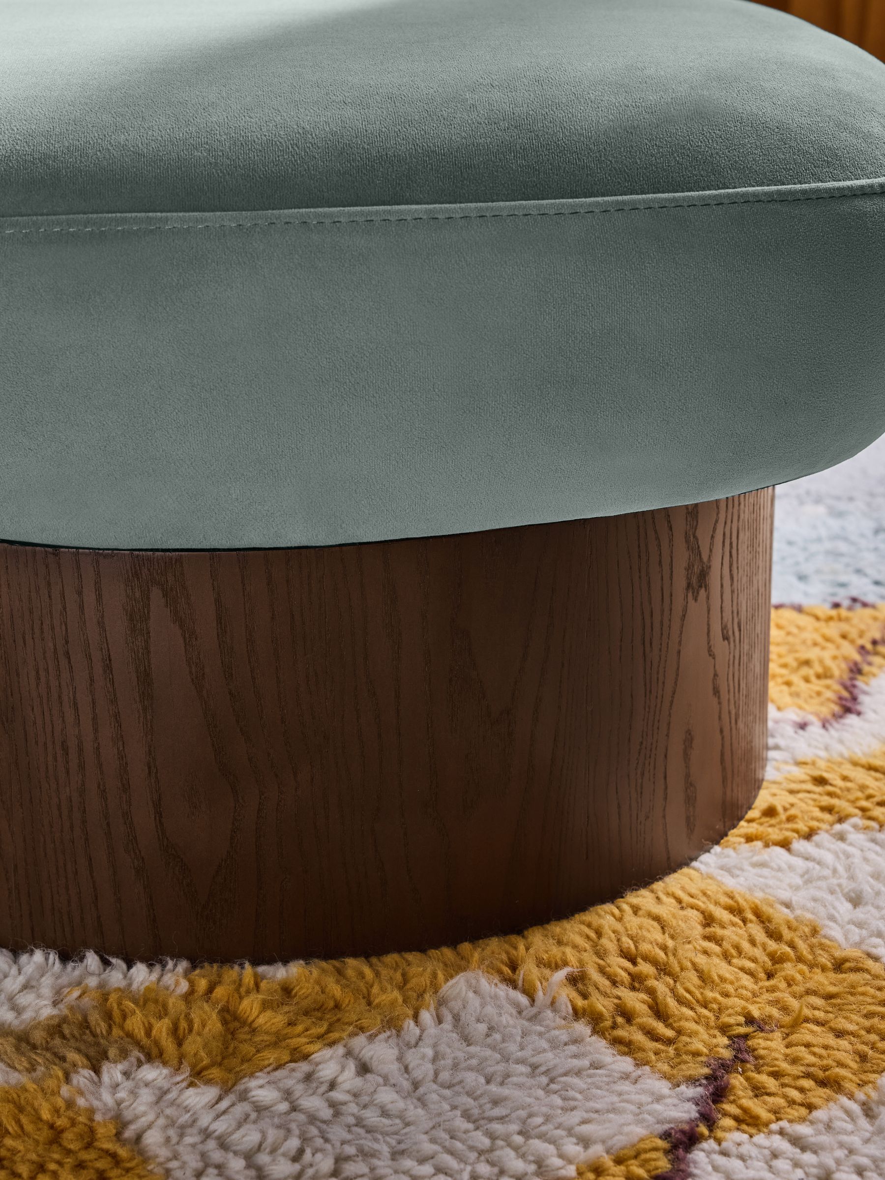 Novara Storage Footstool in Steel Grey Blue