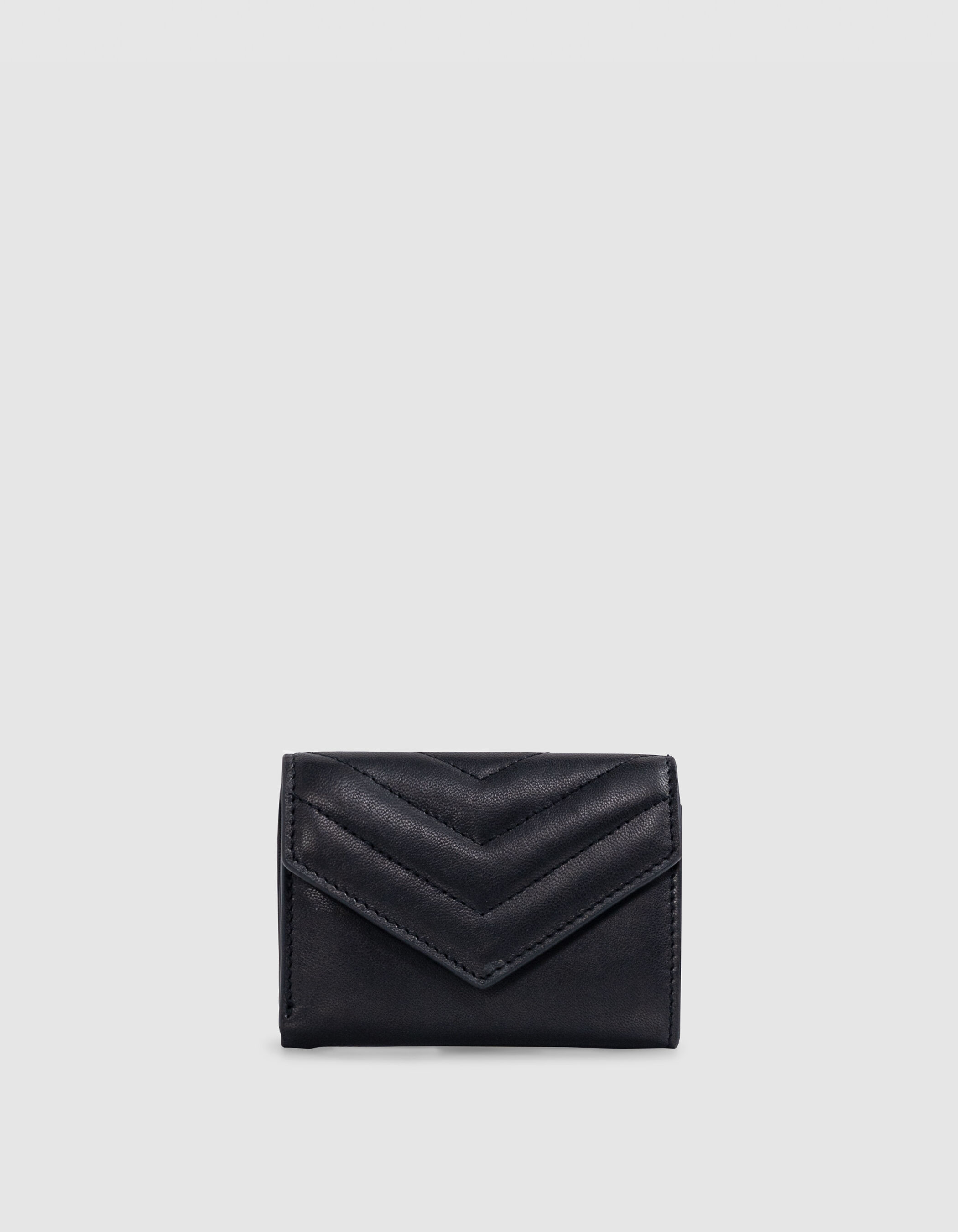 Portefeuille 1440 noir cuir matelassé Femme