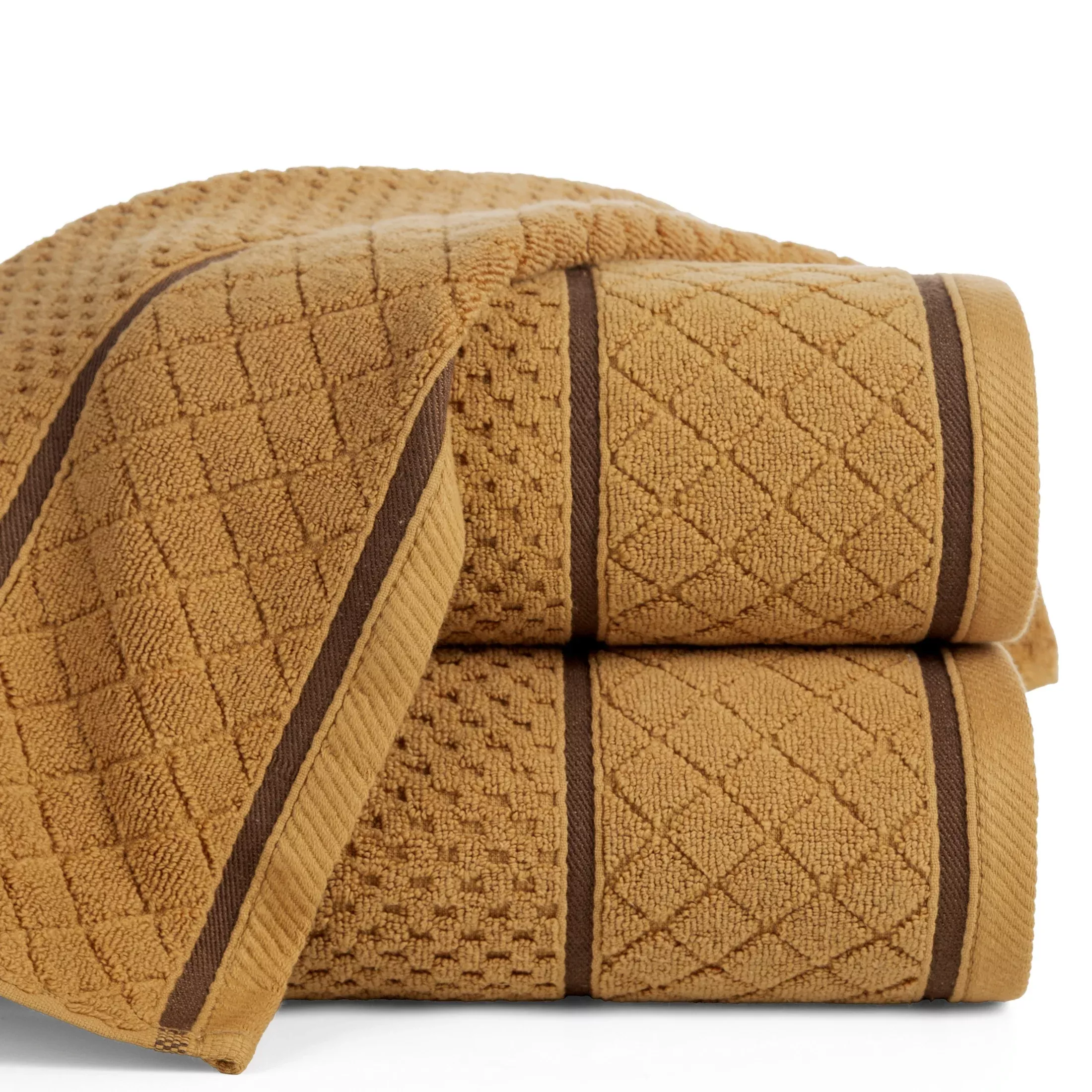 Ręcznik do rąk 30x50 cm bawełniany zero twist miodowy o ryżowej strukturze 550 g/m2 FAVORI