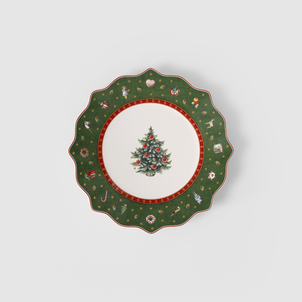 Toy's Delight Salad/ Dessert Plate - Green, 9.7'', Premium Porcelain