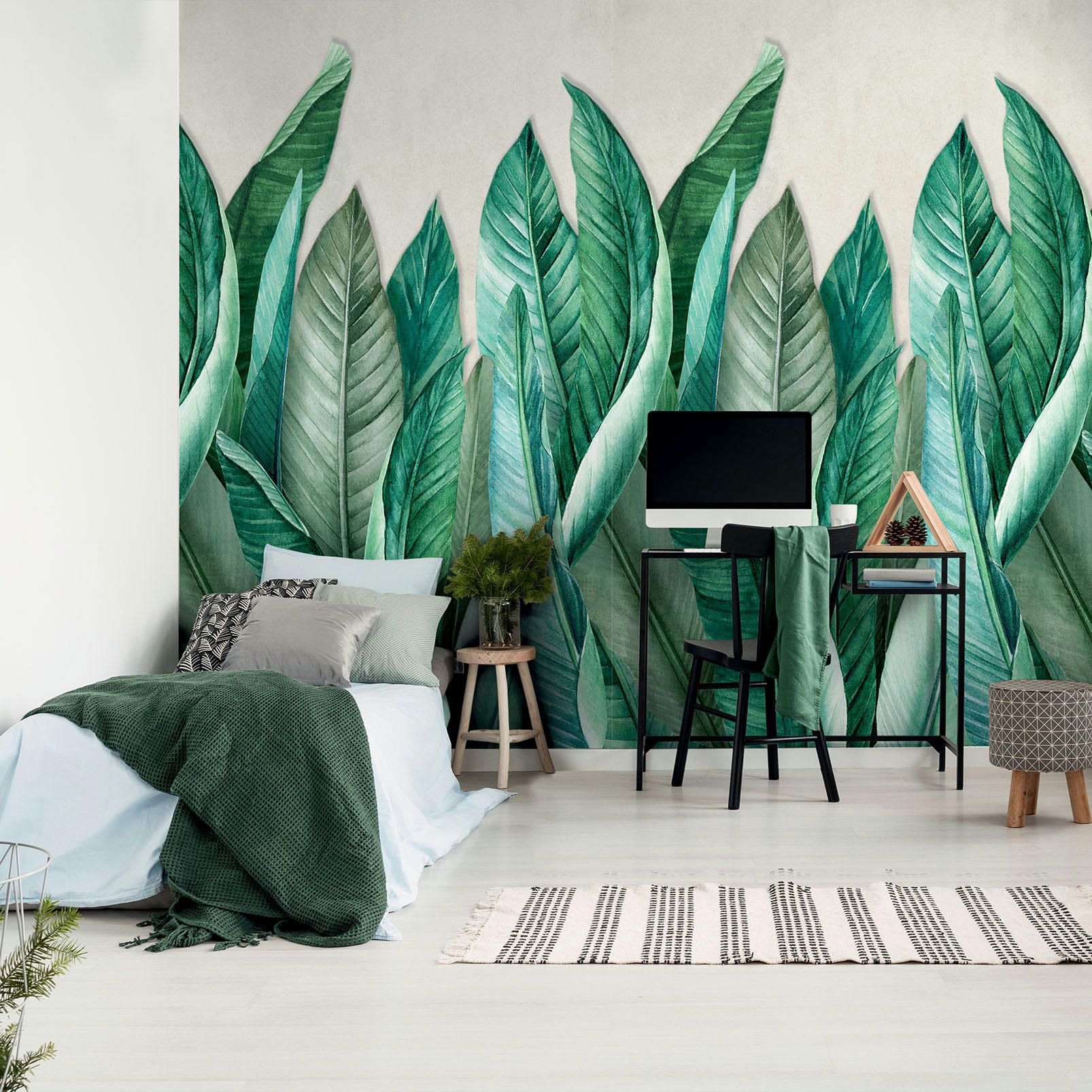 BANANIER - Papier peint intissé collection végétale feuilles de bananier 53x840cm