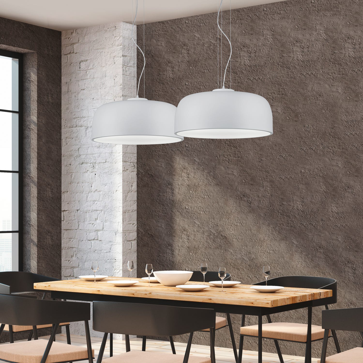 Lampadario bianco Baron Trio