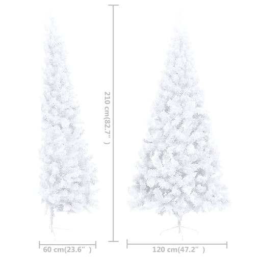 NNEVL Artificial Half Christmas Tree with Stand White 210 cm PVC