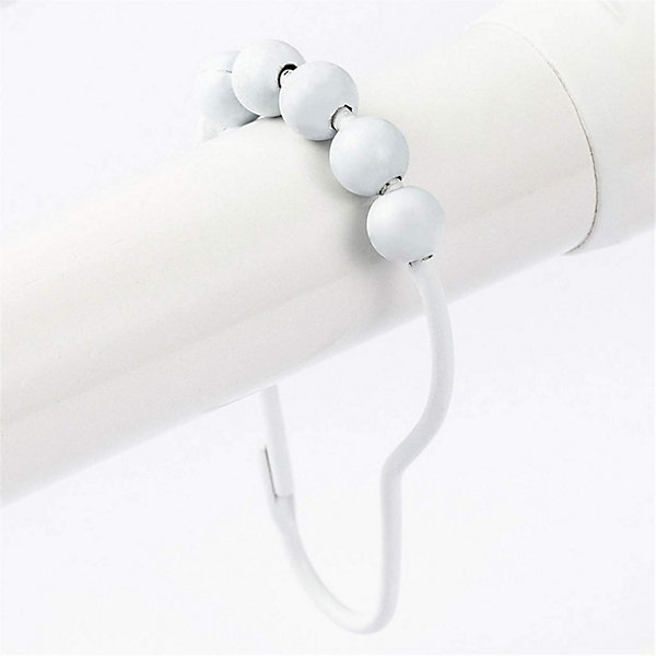 Anneaux de rideau de douche Crochets de rideau de douche en acier inoxydable Anneaux de rideau de douche blancs