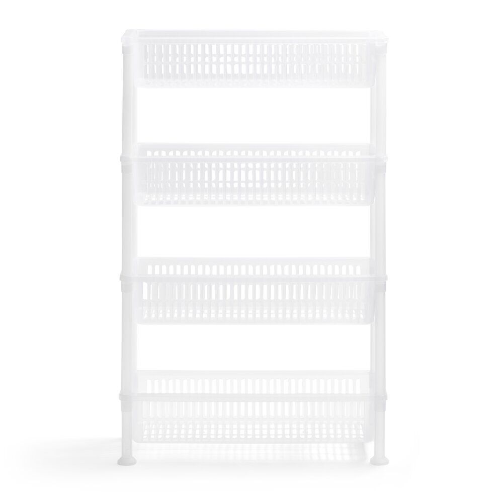 Desserte 4 niveaux plastique transparent 50x19,5xH82cm
