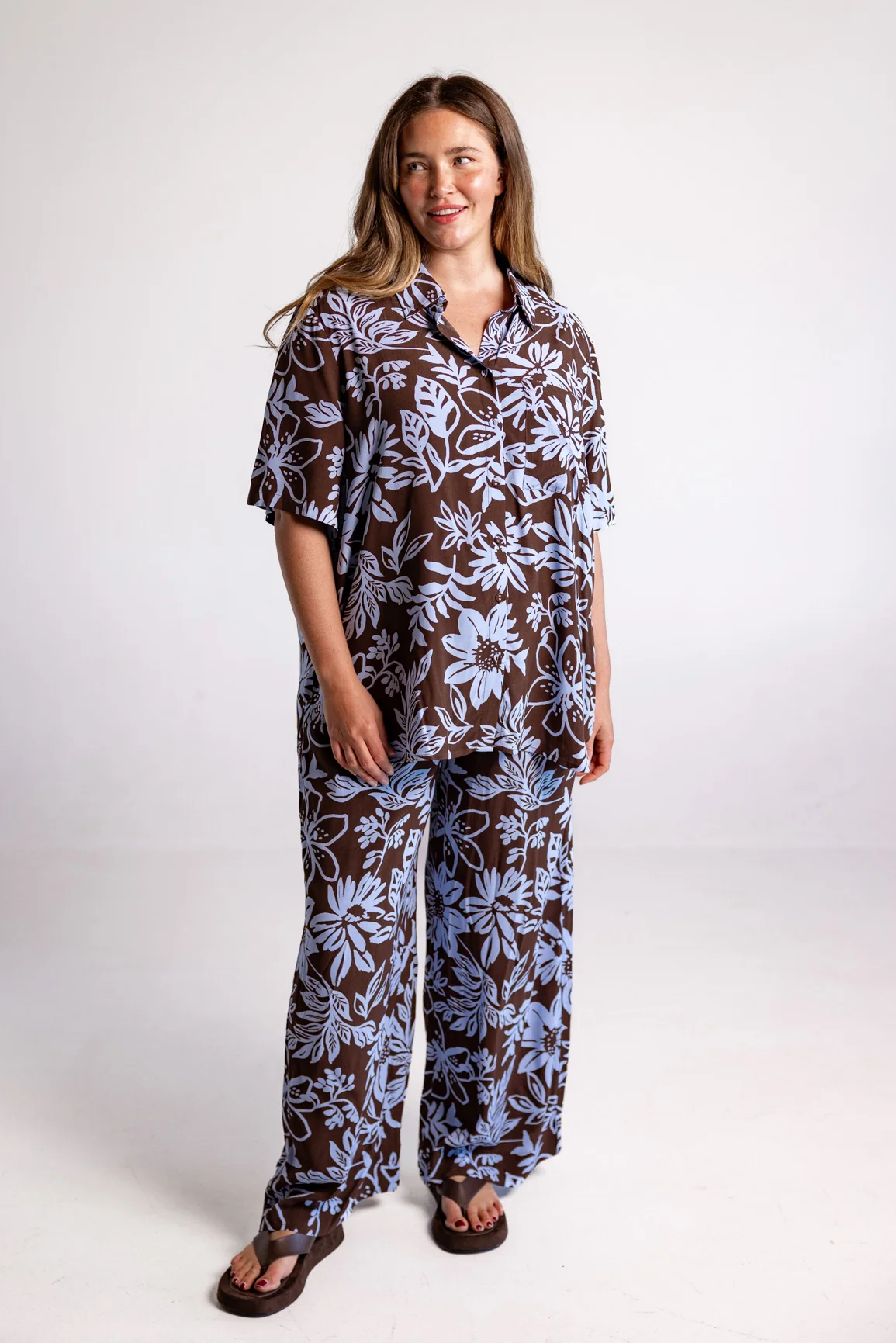 Samara Shirt in Blue Lani Chocolate