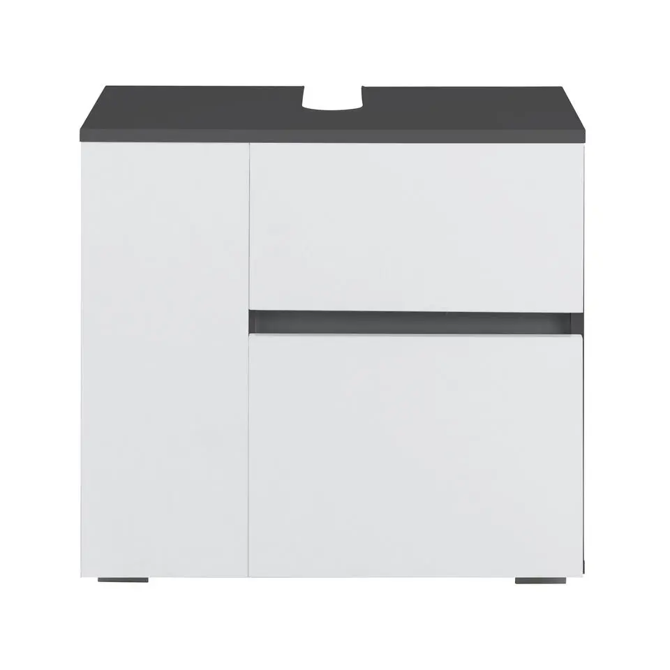 Wisla - Badmeubel 60 cm 1-lade, 1 klep, 1 deur wit spaanplaat