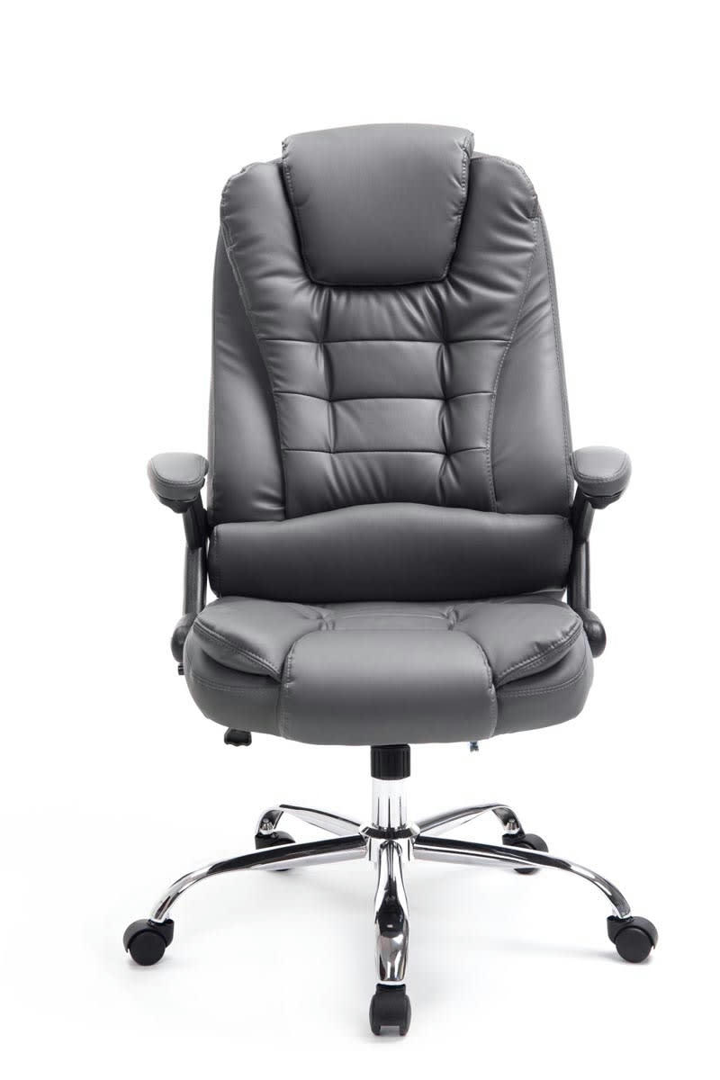 THOR - Chaise de bureau réglable pivotant en similicuir Gris