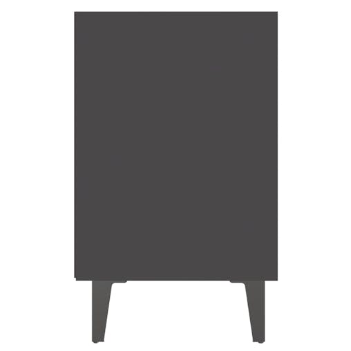NNEVL Bed Cabinets with Metal Legs 2 pcs Grey 40x30x50 cm
