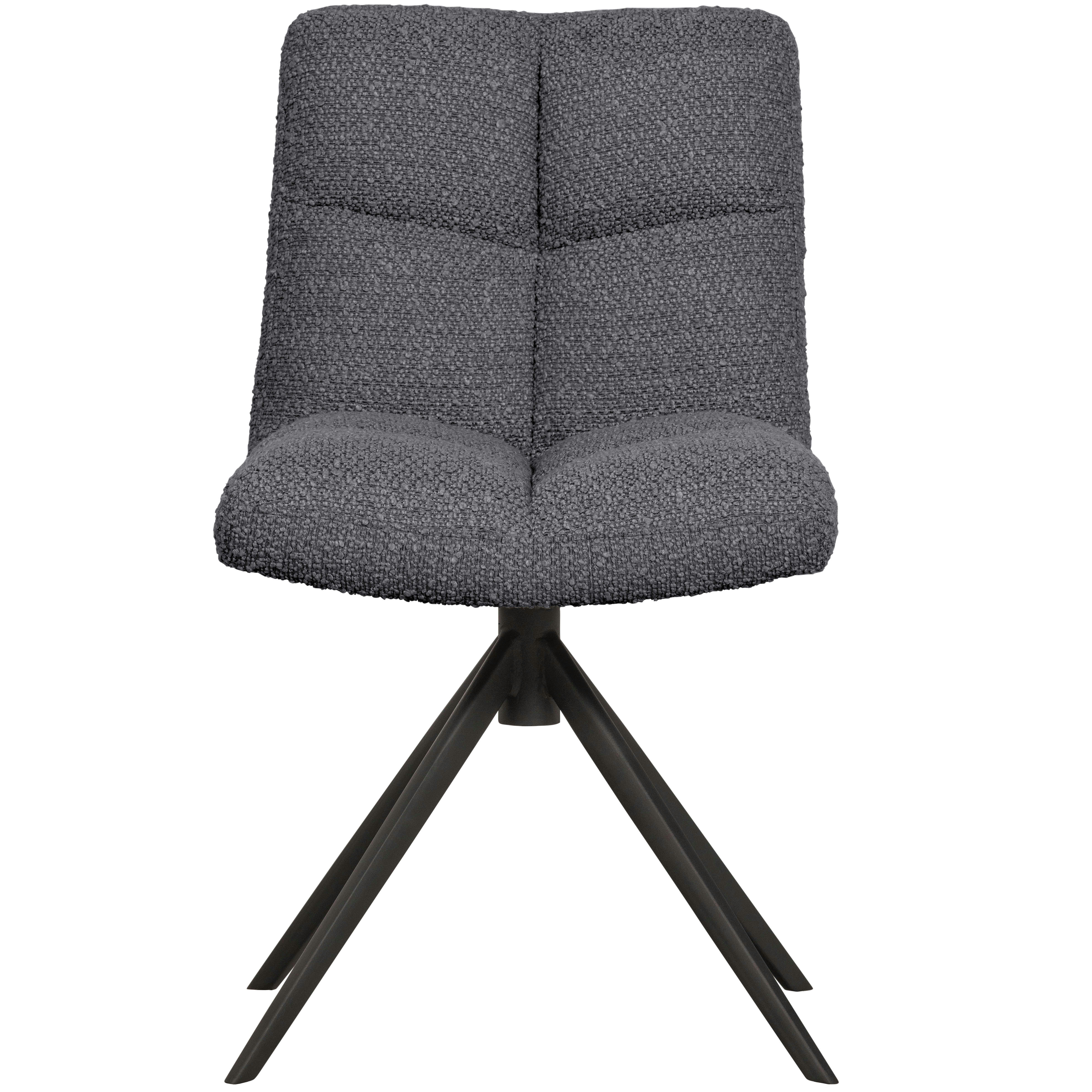 0 - Fauteuil de table pivotant en bouclette anthracite