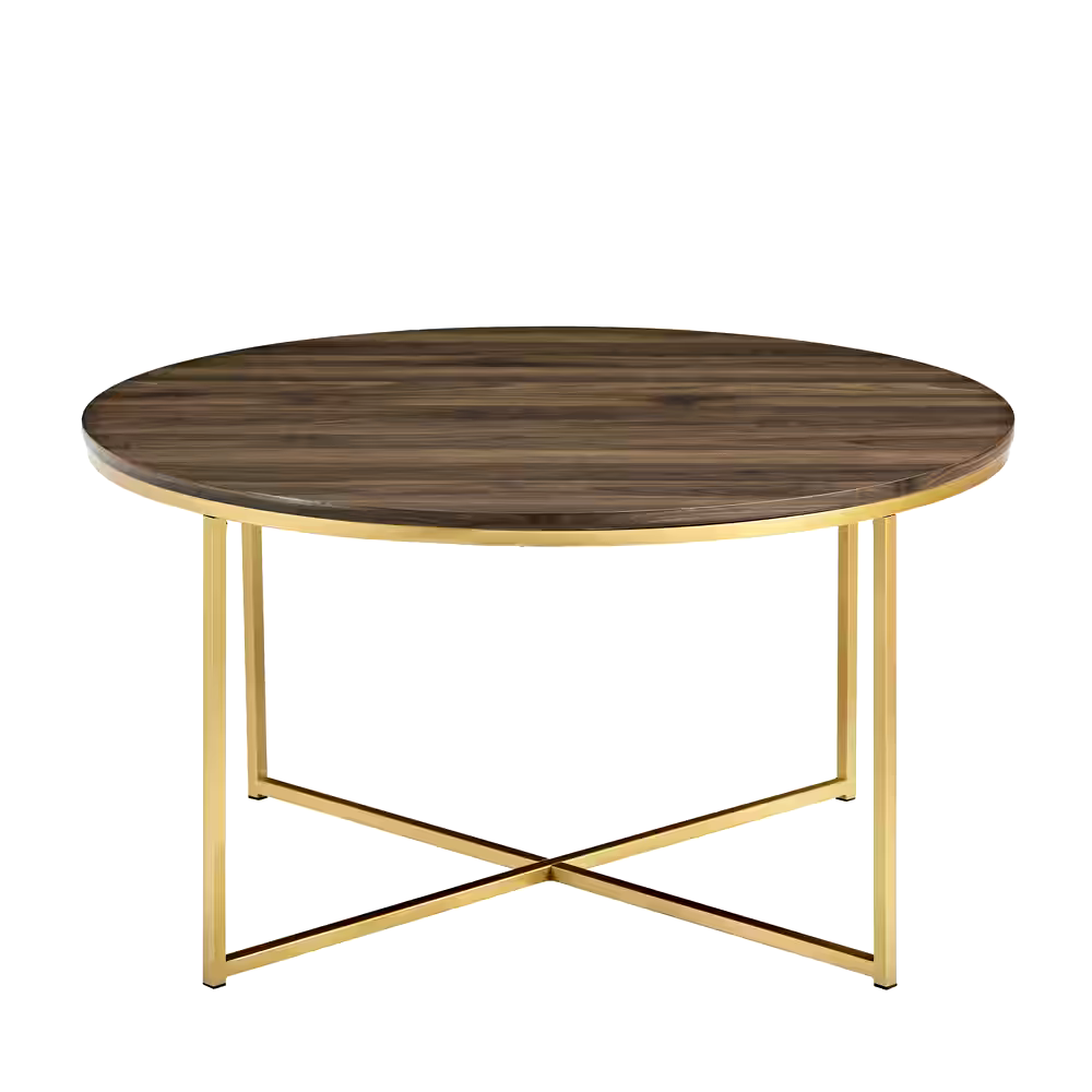 Walker Edison Lisburn Designs Mid-Century Modern Round Coffee Table
