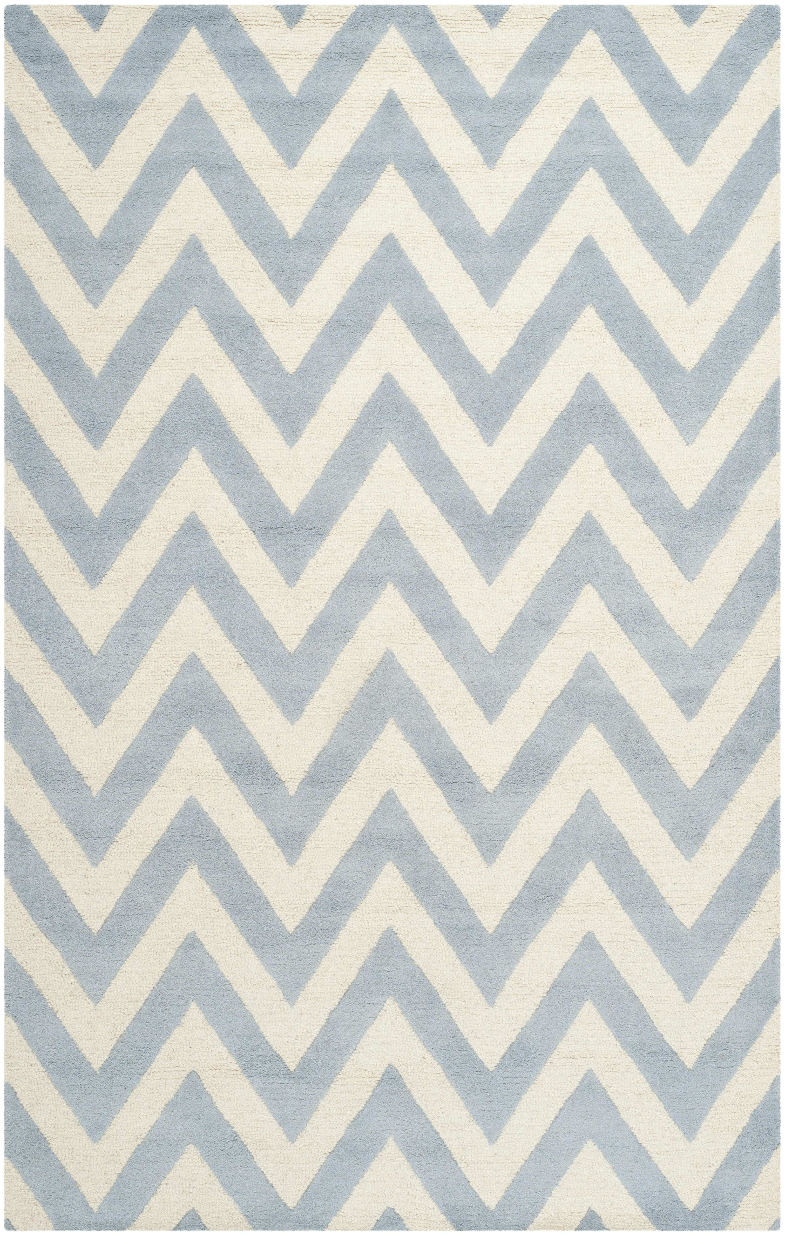 CAMBRIDGE - Tapis de salon interieur en bleu clair & ivoire, 122 x 183 cm