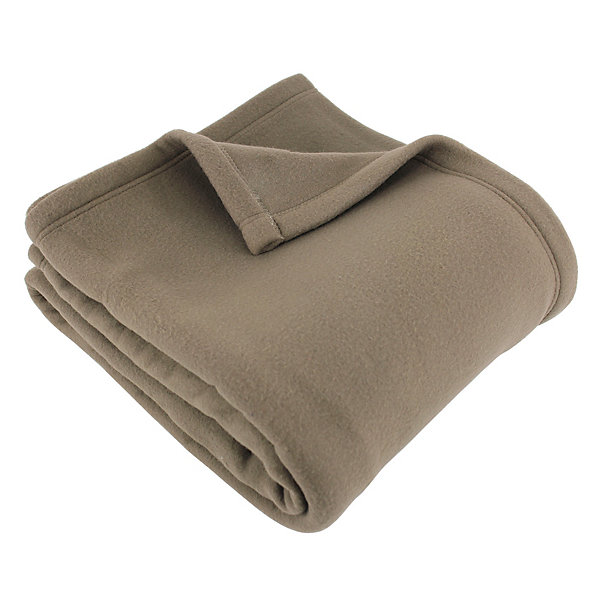 Couverture polaire 240x260 cm 100% Polyester 350g/m2 TEDDY Marron Taupe