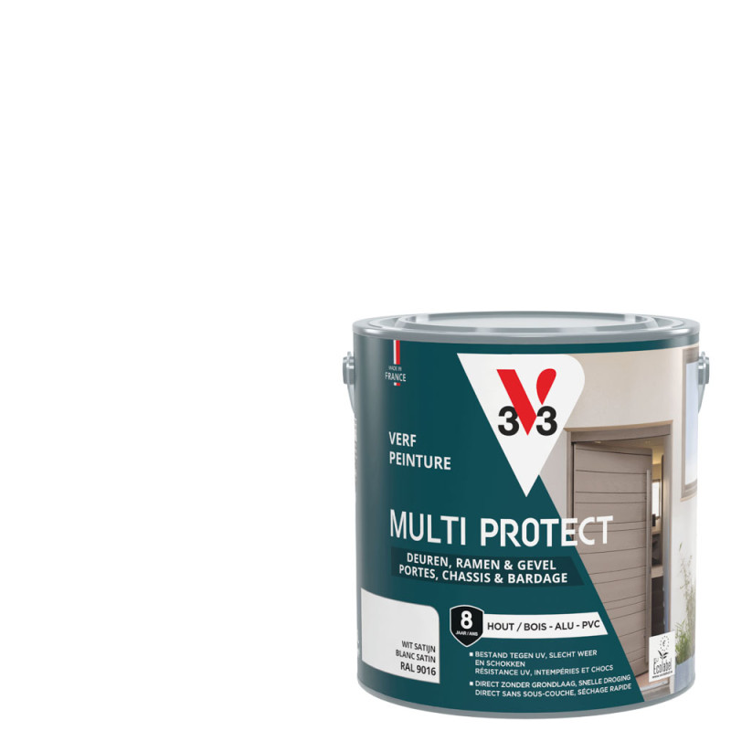Laque Multi Protect blanc satiné 2,5 L V33